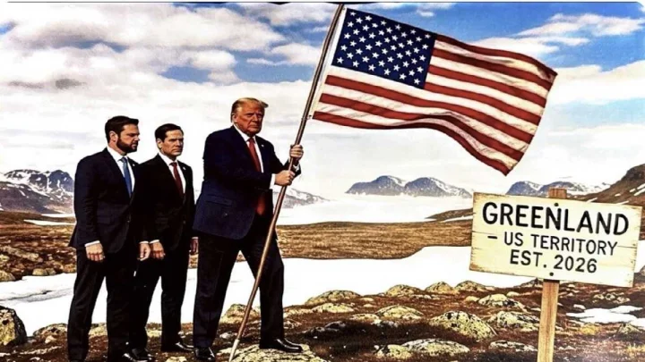 Trump putting the American flag on Greenland