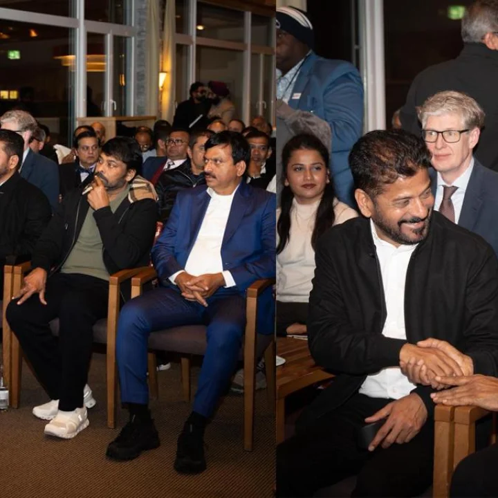 Revanth Reddy, Megastar Chiranjeevi at Davos summit
