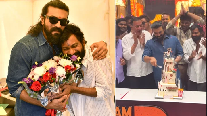 Ram Charan Cake cutting : పెద్ది షూటింగ్ సెట్లో రామ్ చరణ్ పుట్టినరోజు వేడుక