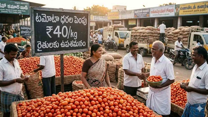 రాయలసీమ మార్కెట్లో రూ.40కి చేరిన కిలో టమోటా.. రైతుల హర్షం
