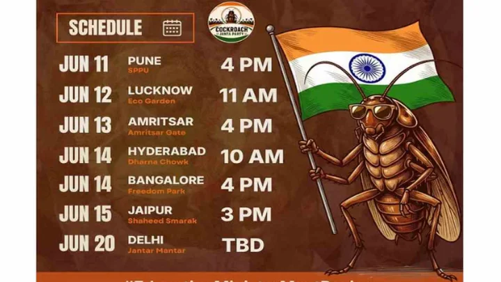హైదరాబాద్‌లోని ధర్నా చౌక్ వద్ద కాక్రోచ్ జనతా పార్టీ ధర్నా