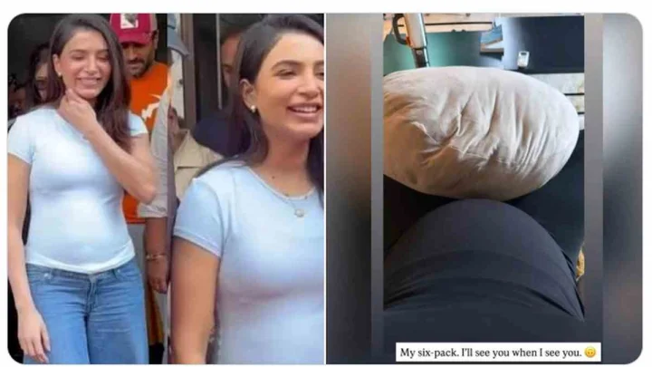 నా సిక్స్ ప్యాక్ ఇది.. మళ్లీ కలుద్దాం.. సమంత బేబీ బంప్ ఫోటో వైరల్