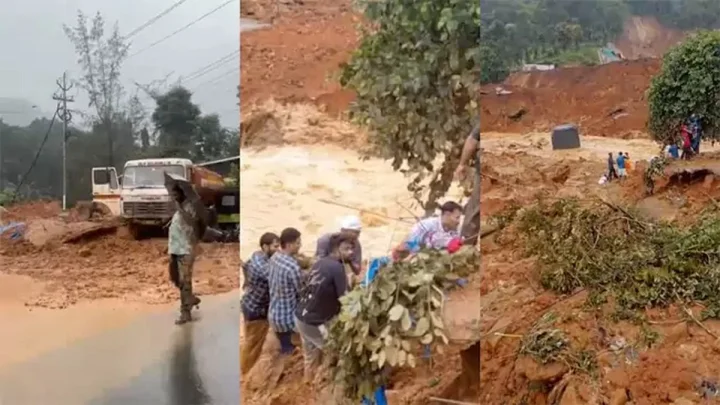 వయనాడ్‌లో కొండ చరియల బీభత్సం - శిథిలాల కింద ప్రజలు