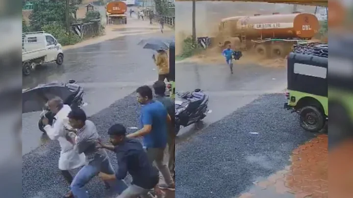 వయనాడ్‌లో విరిగిపడిన కొండ చరియలు - వంద అడుగులు దూసుకొచ్చిన ఇంధన ట్యాంకర్ (వీడియో)