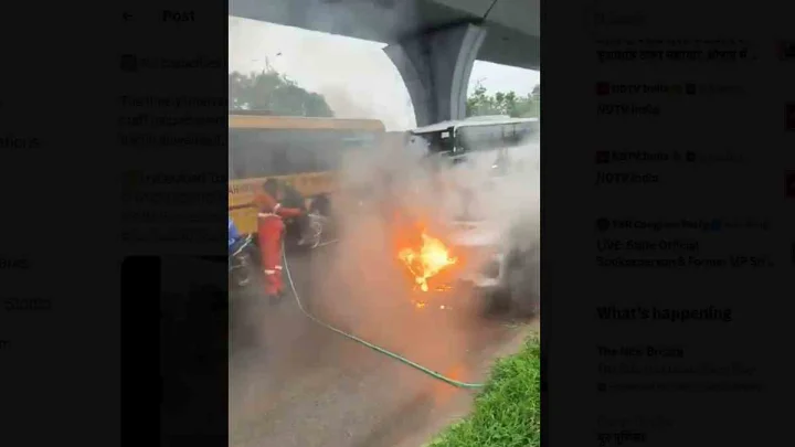 Hyderabad: కారులో అకస్మాత్తుగా మంటలు... ఏమైంది? (video)