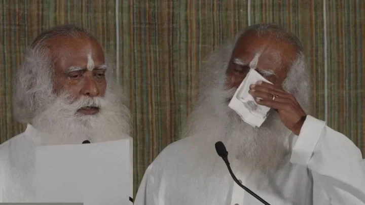 Sadhguru tear-filled eyes