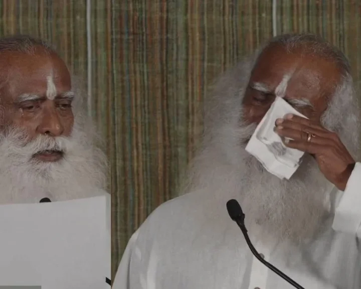 Sadhguru tear-filled eyes