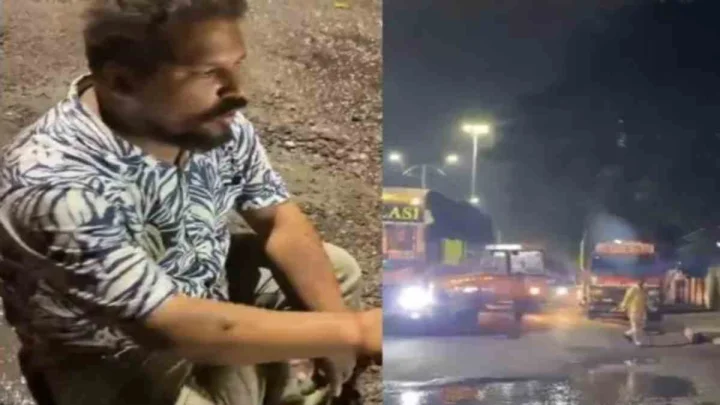 హైదరాబాద్ రోడ్లపై గుంతలు.. రోడ్డుపై కూర్చున్న వ్యక్తి.. బాగు చేసే వరకు కదలను