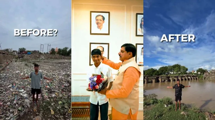 Bittu Tabahi, డంప్ యార్డులా వున్న అజ్నార్ నదిని ఒంటి చేత్తో శుభ్రం చేసేసాడు, వీడియో
