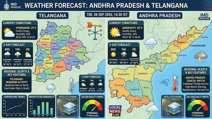 September 08, 2026: మంగళవారం నాటి తెలుగు రాష్ట్రాల వాతావరణం ఎలా వుందంటే?