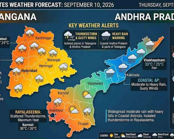 సెప్టెంబర్ 10, 2026 తెలుగు రాష్ట్రాల వాతావరణం ఎలా వుంది..?