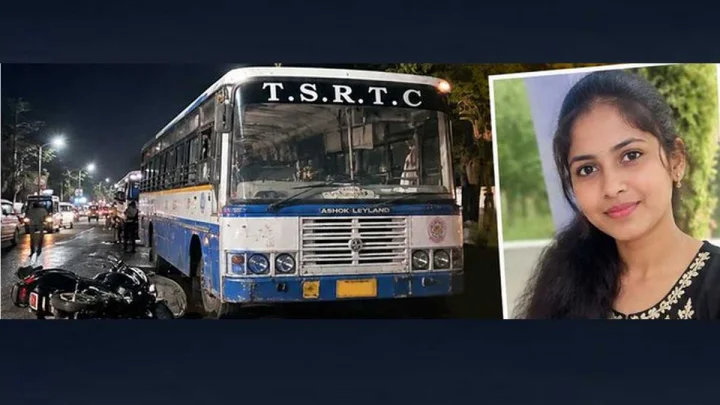 సెల్ ఫోన్ రిపేర్ కోసం ర్యాపిడో బైక్ పైన వెళ్తున్న యువతిని ఢీకొట్టిన బస్సు, మృతి