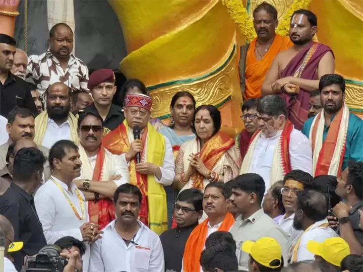 ఖైరతాబాద్ గణేశుడికి గవర్నర్ తొలి పూజ... సీఎం చంద్రబాబు నివాసంలో చవితి వేడుకలు