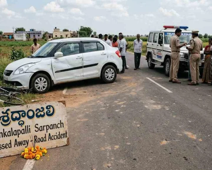 రోడ్డు ప్రమాదంలో వరంగల్ సర్పంచ్ మృతి... భర్త రవీందర్ పరిస్థితి విషమం