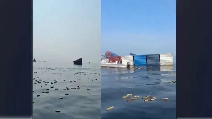 iPhones and Other Goods Seen Floating at Sea